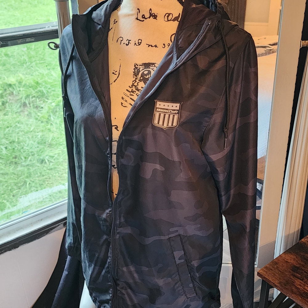 Mastercraft Black And Grey Camo Zip Up Windbreaker